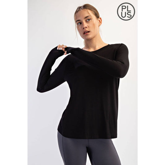 Plus Size Viscose Modal Long Sleeve Top