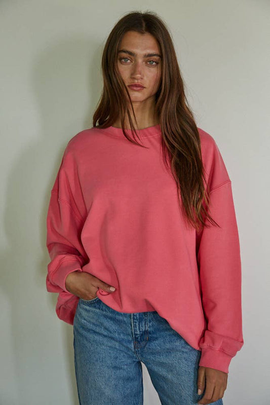 Oversized Cotton French Terry Pullover