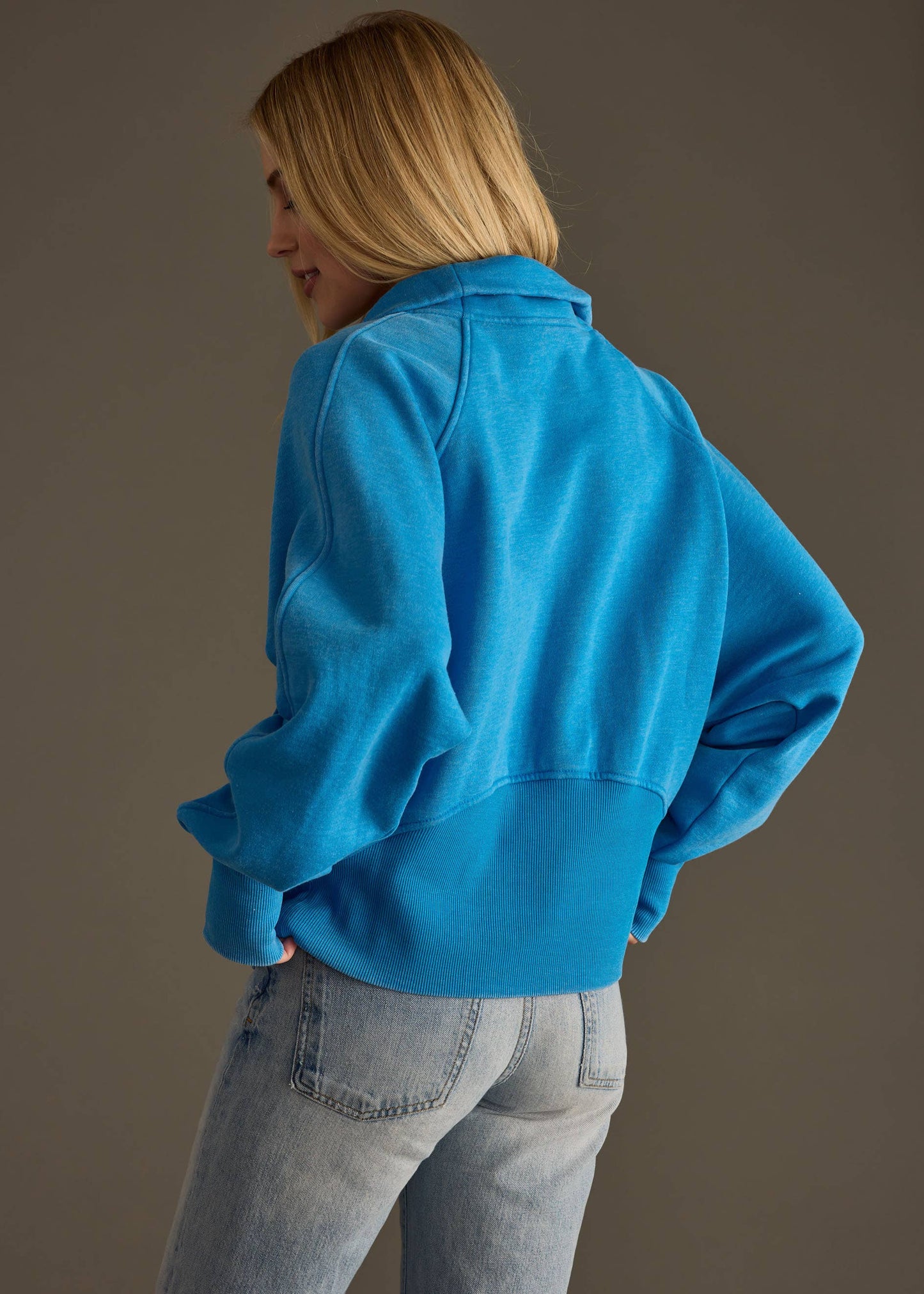 Blue Quarter Zip Sweatshirt