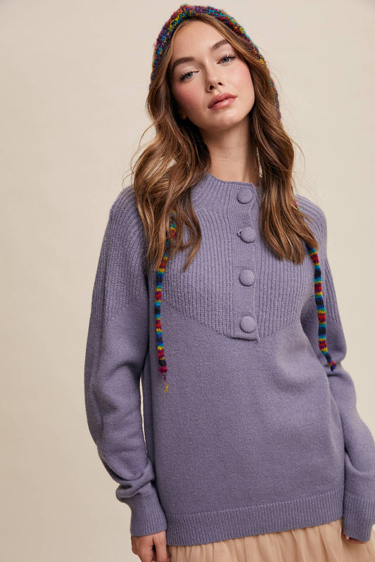 Button Detail Knit Sweater