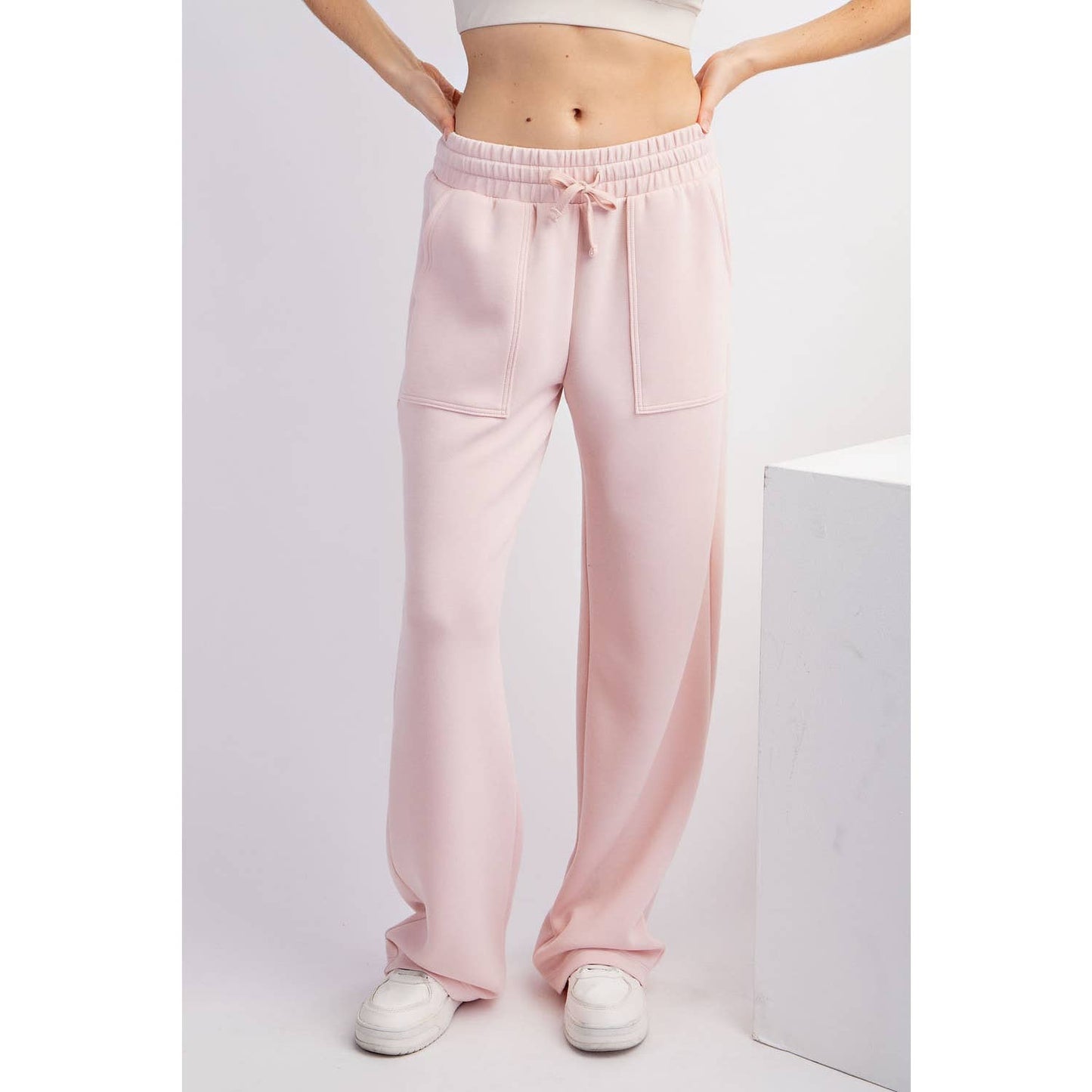 MODAL POLY SPAN STRAIGHT LOUNGE PANTS WITH POCKETS