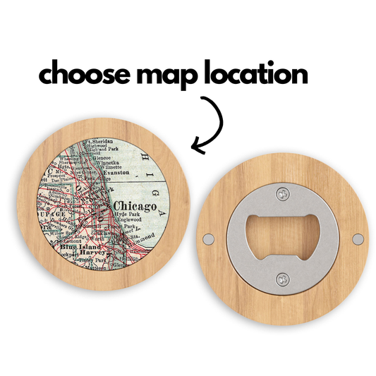 Custom Map Magnetic Bottle Opener Beer Opener