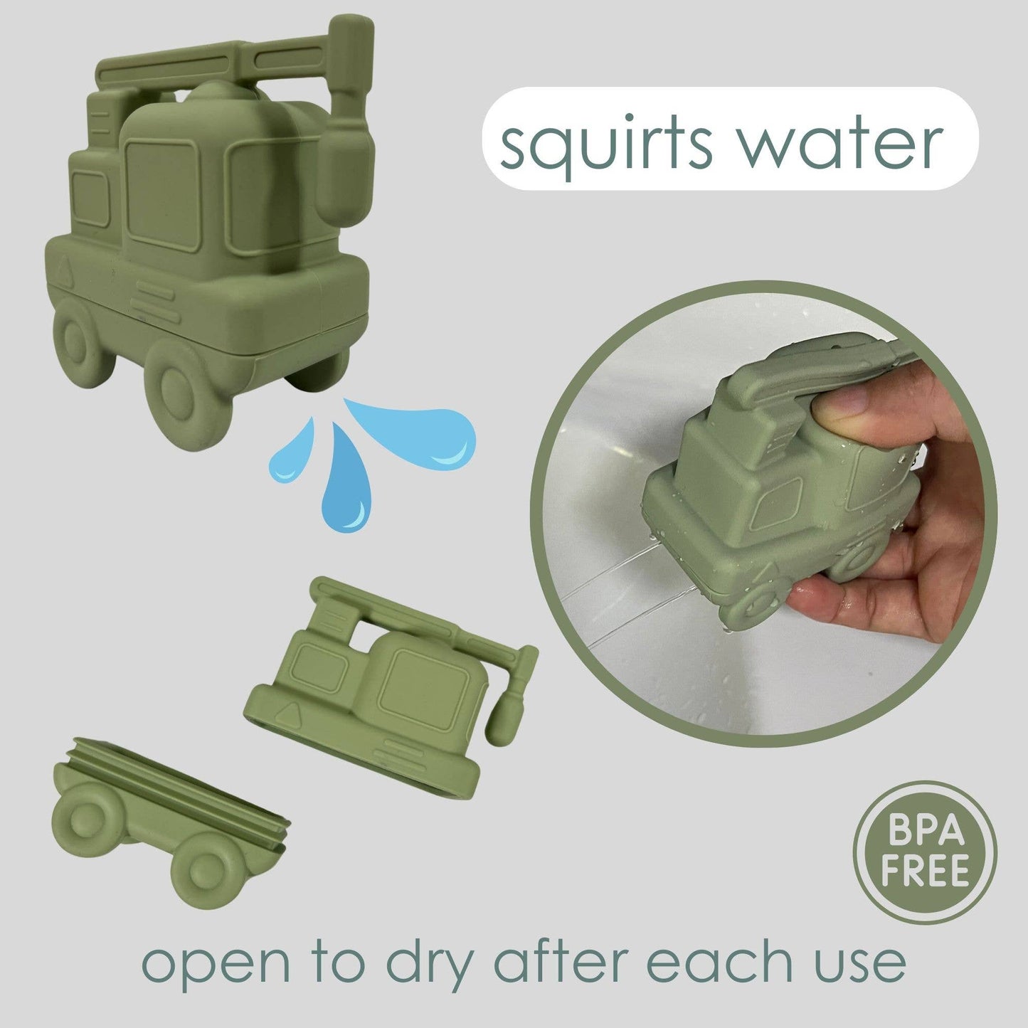 Squirt Water Bath Toy Set (Construction) Mold Free