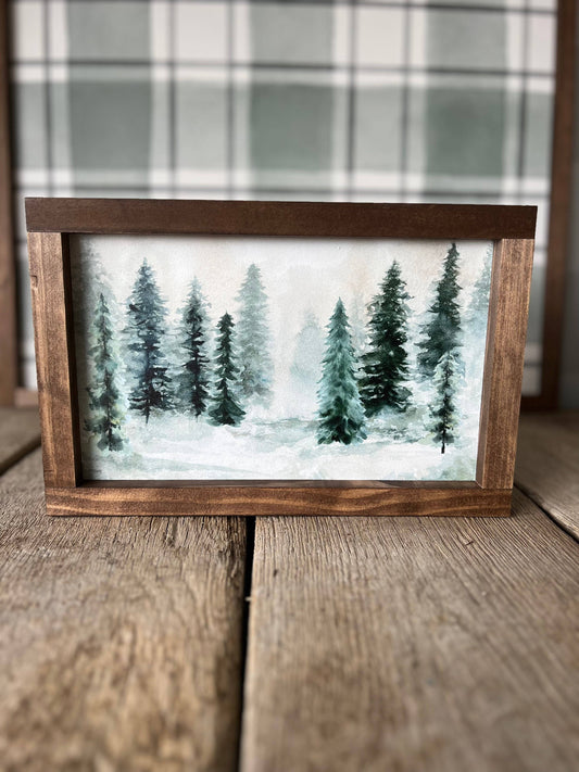 Evergreens Landscape | Christmas Winter Home Decor