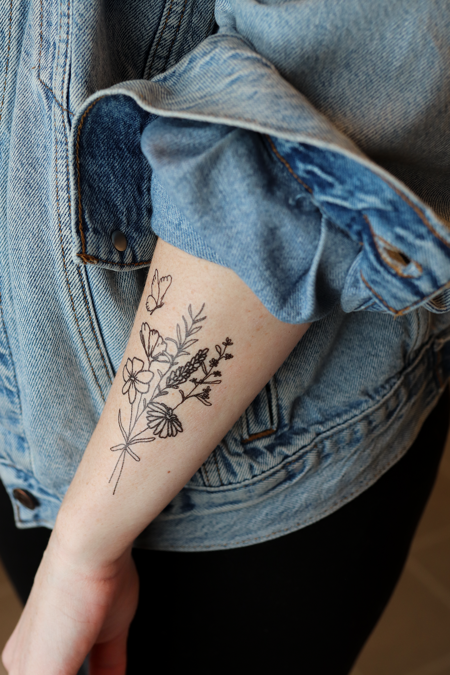 Butterfly Floral Temporary Tattoos