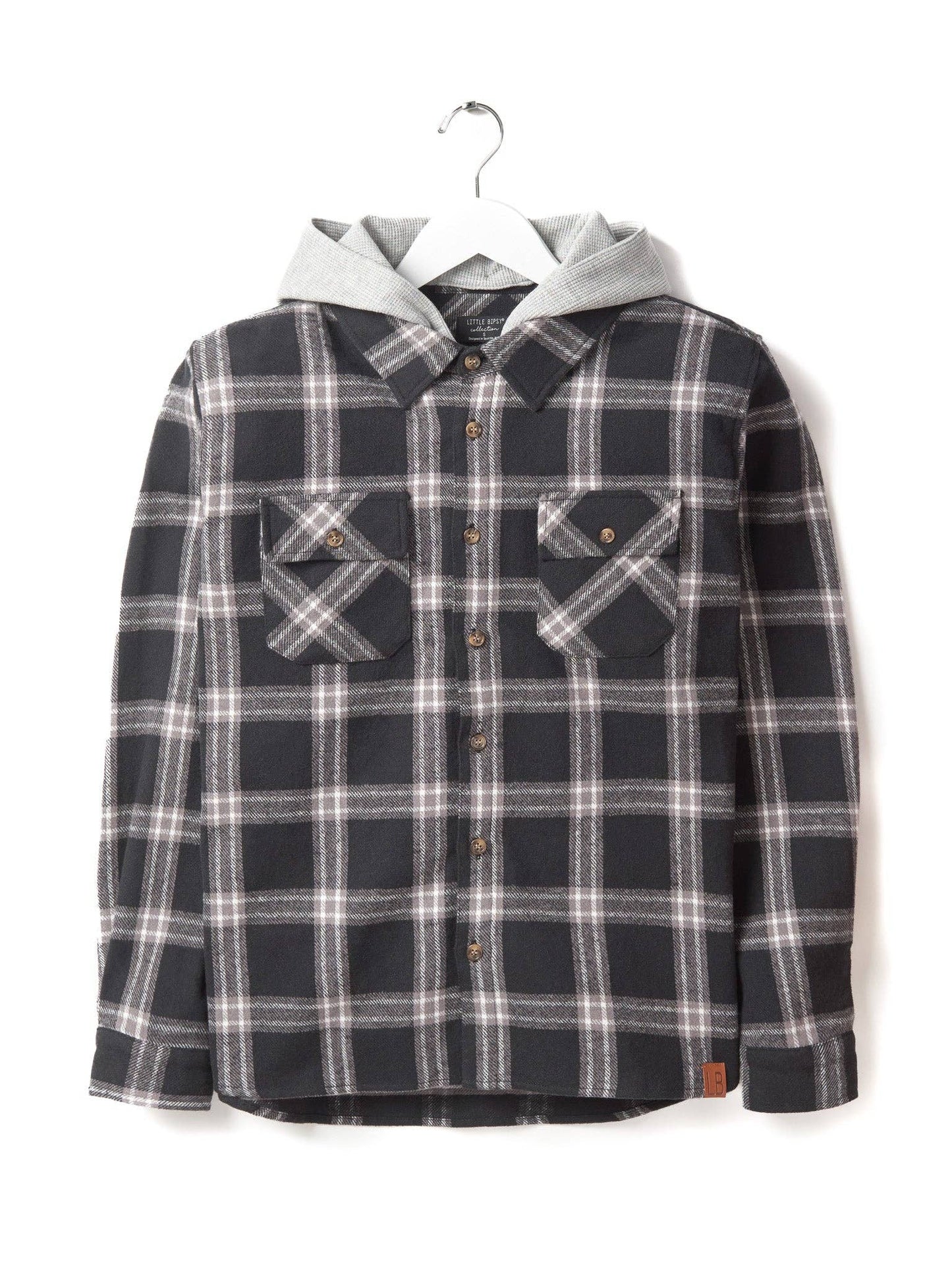 Adult Hooded Flannel - Black