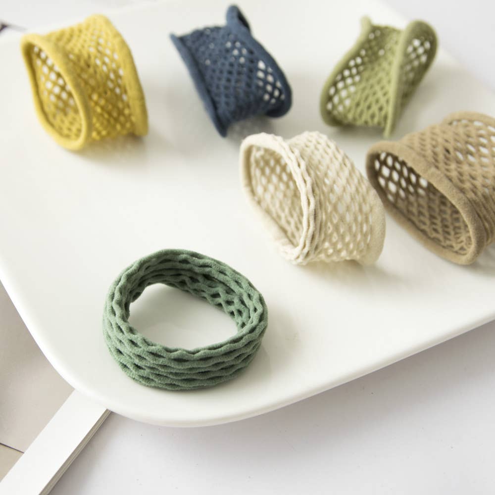 Seamless Boho Mesh Netted Hair Tie (Set of 6)