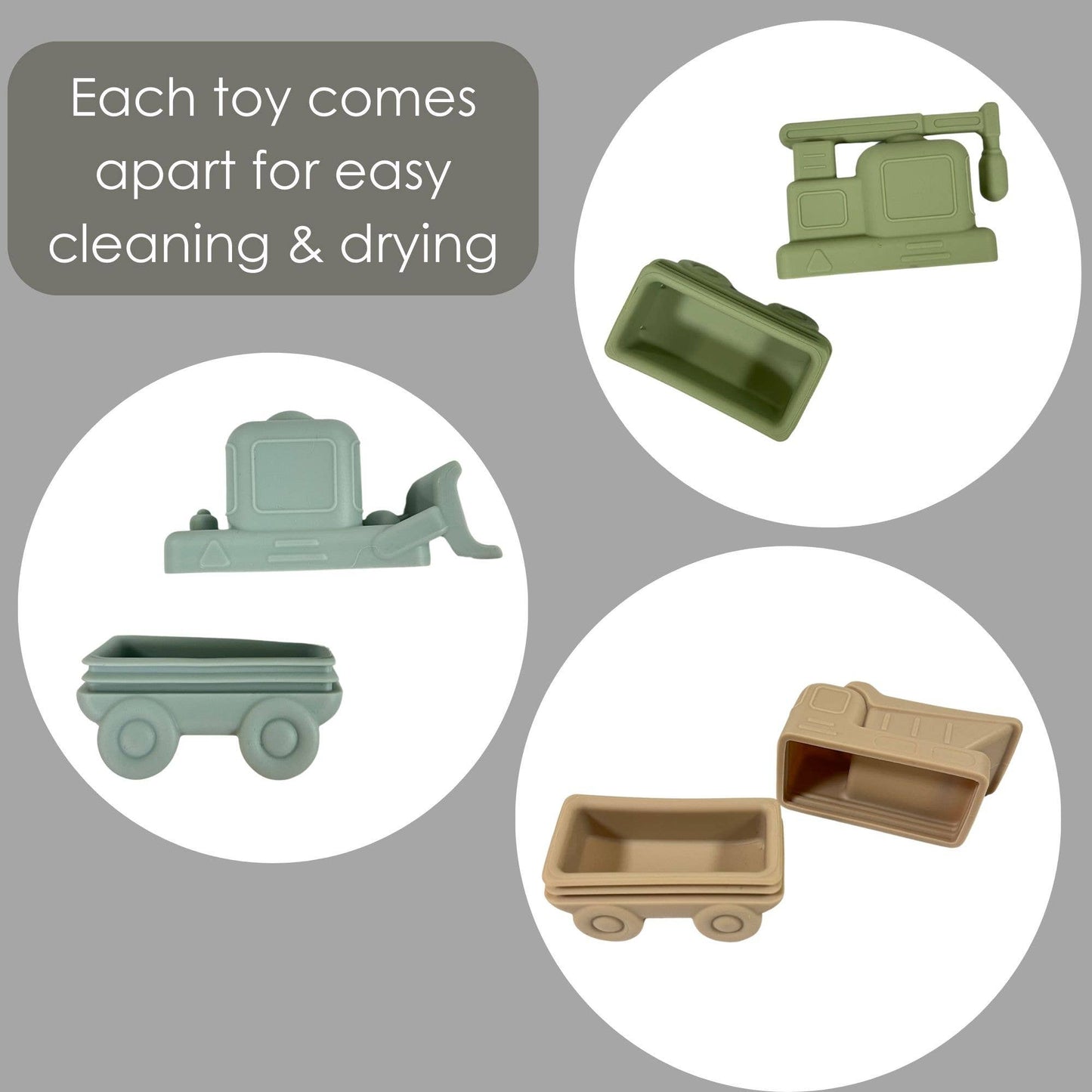 Squirt Water Bath Toy Set (Construction) Mold Free