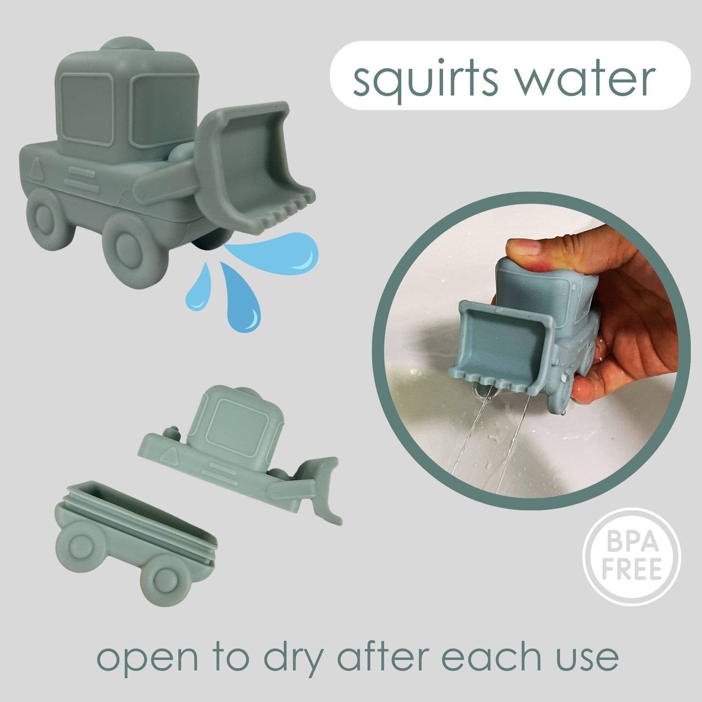Squirt Water Bath Toy Set (Construction) Mold Free
