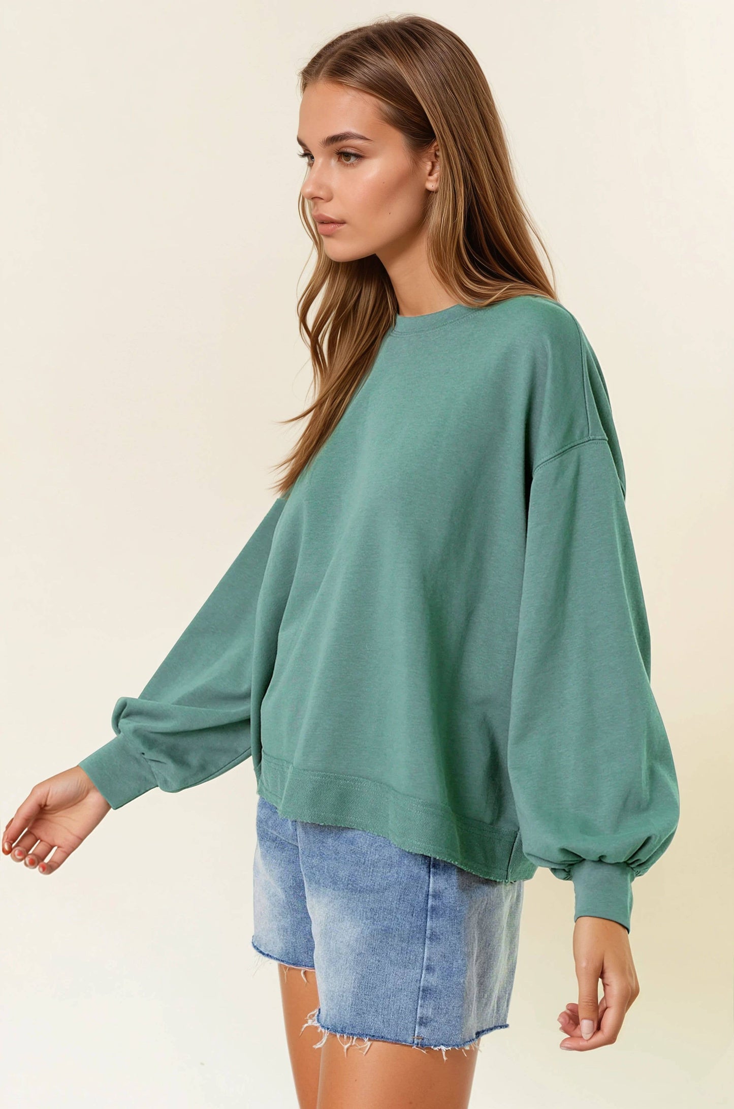 Puff Sleeve Over-Sized Sweatshirt