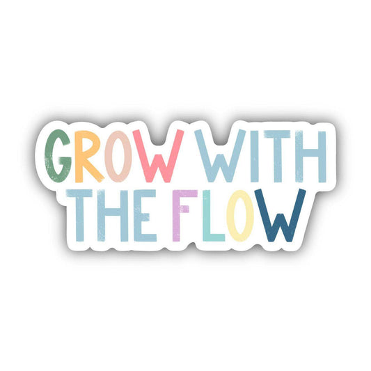 Grow With The Flow Positivity Lettering Sticker