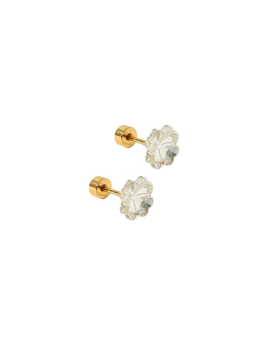Screwback Stud Earrings Lux - Candy Clover Clear