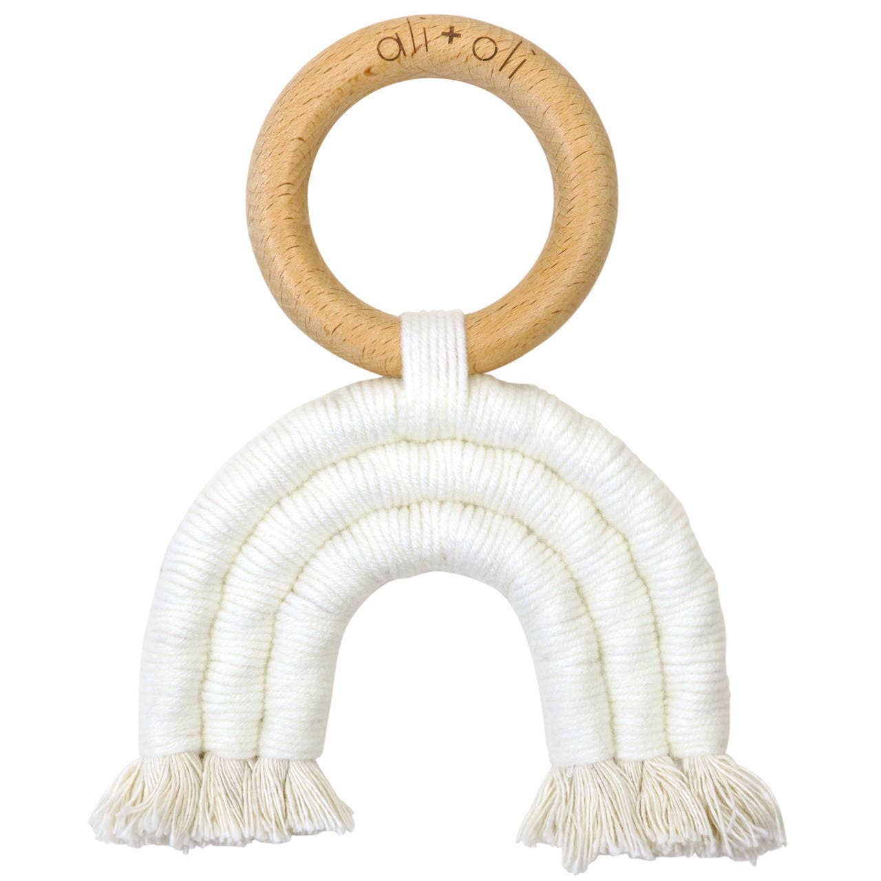 Mini-Macrame Rainbow Teething Toy for Baby (Raw)