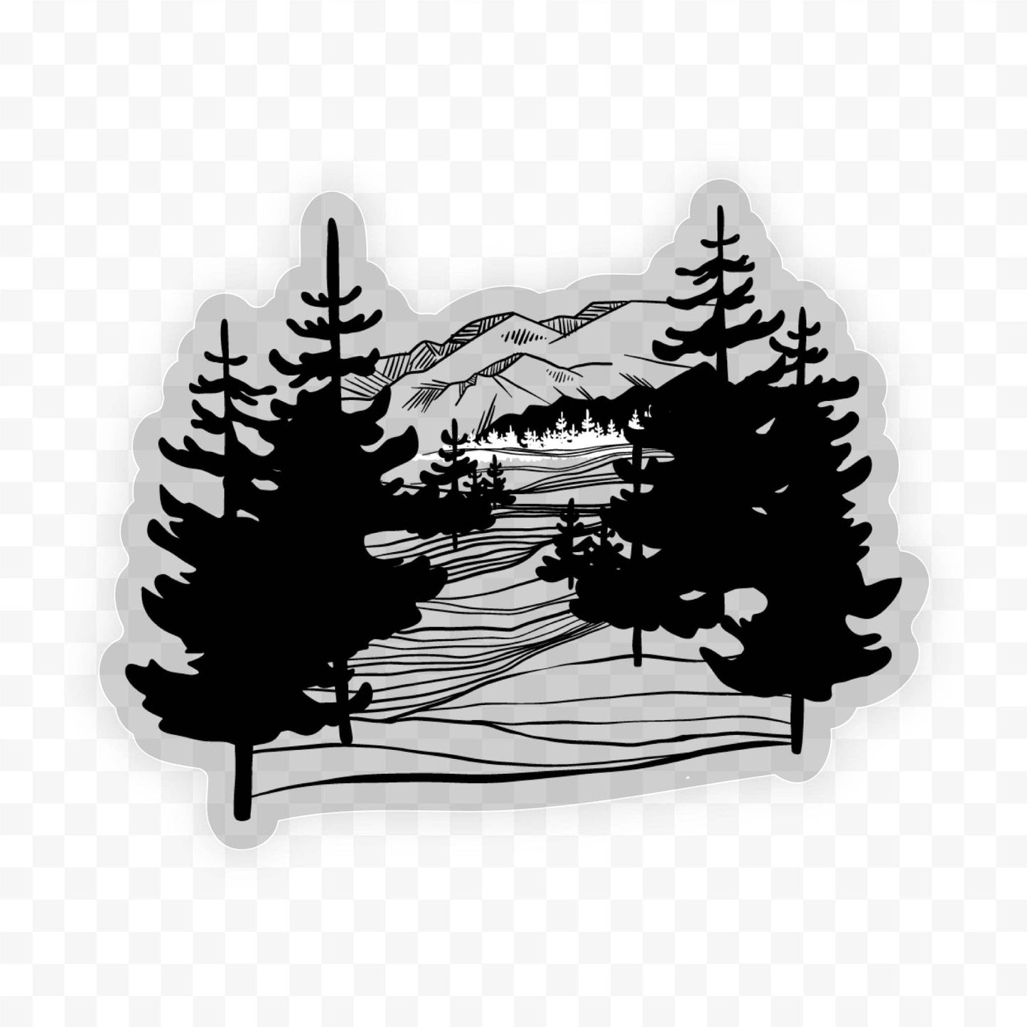 Black And White Nature Clear Sticker