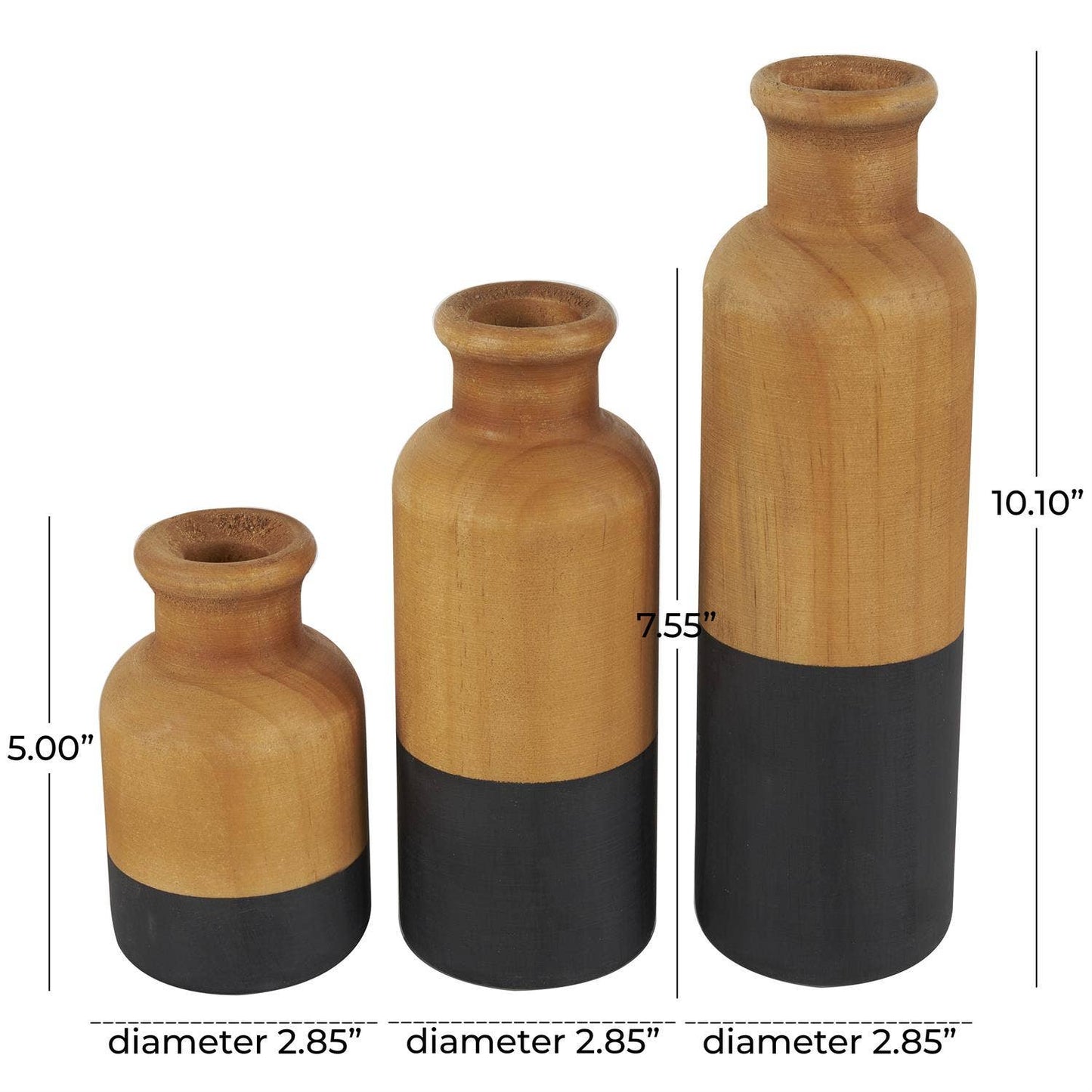 Color Block Wood Vase