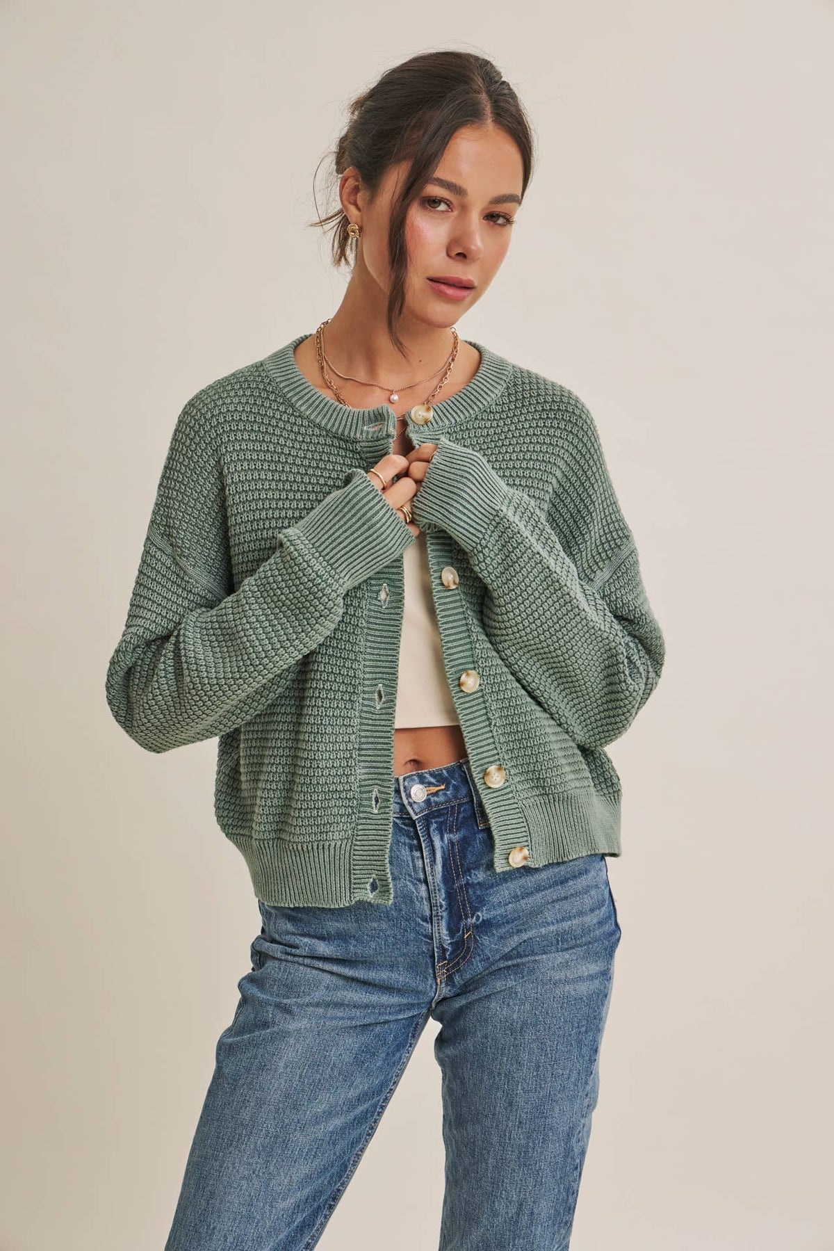 BUTTON-DOWN CARDIGAN