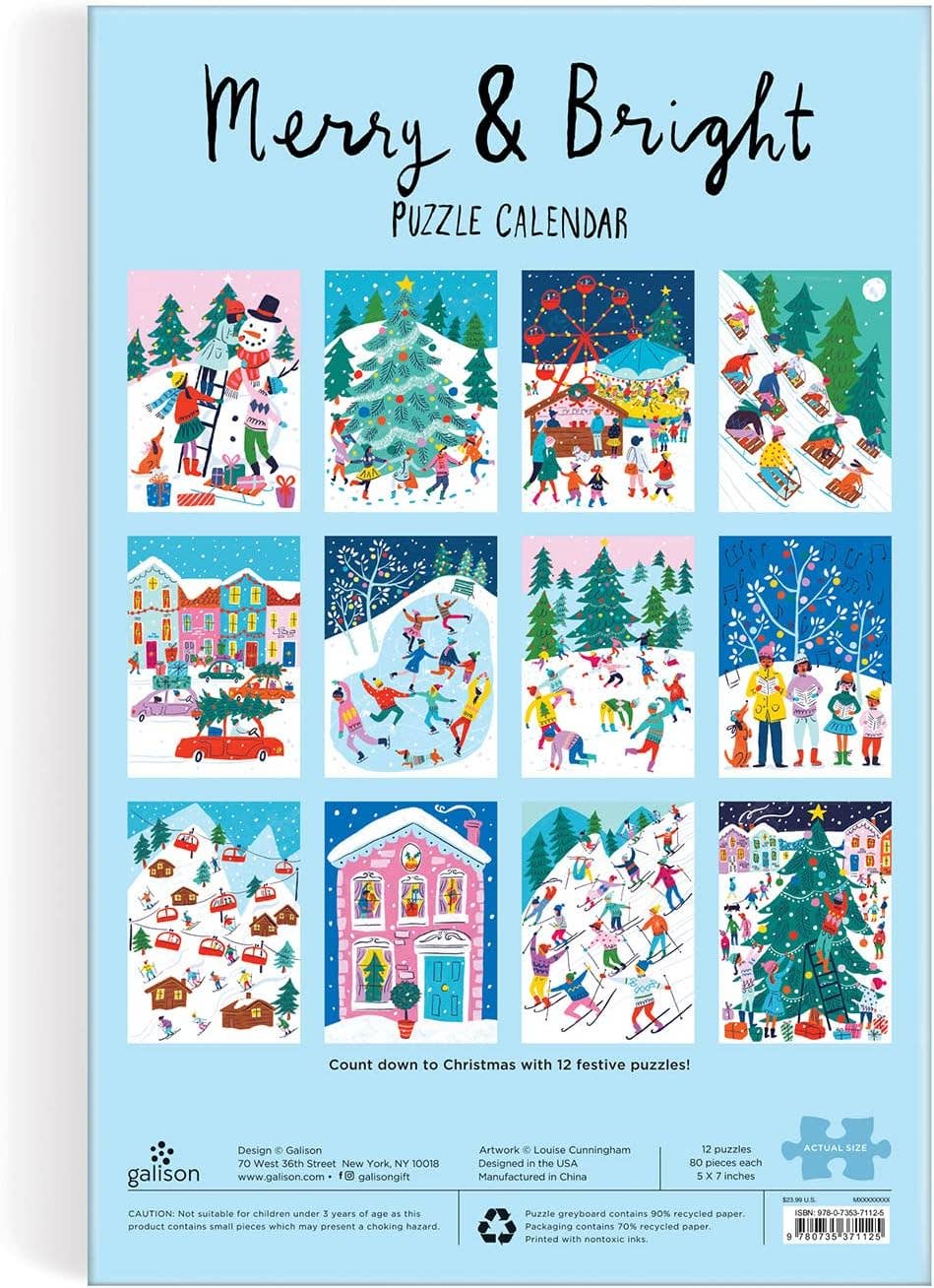 Merry and Bright 12 Days of Christmas Advent Puzzle