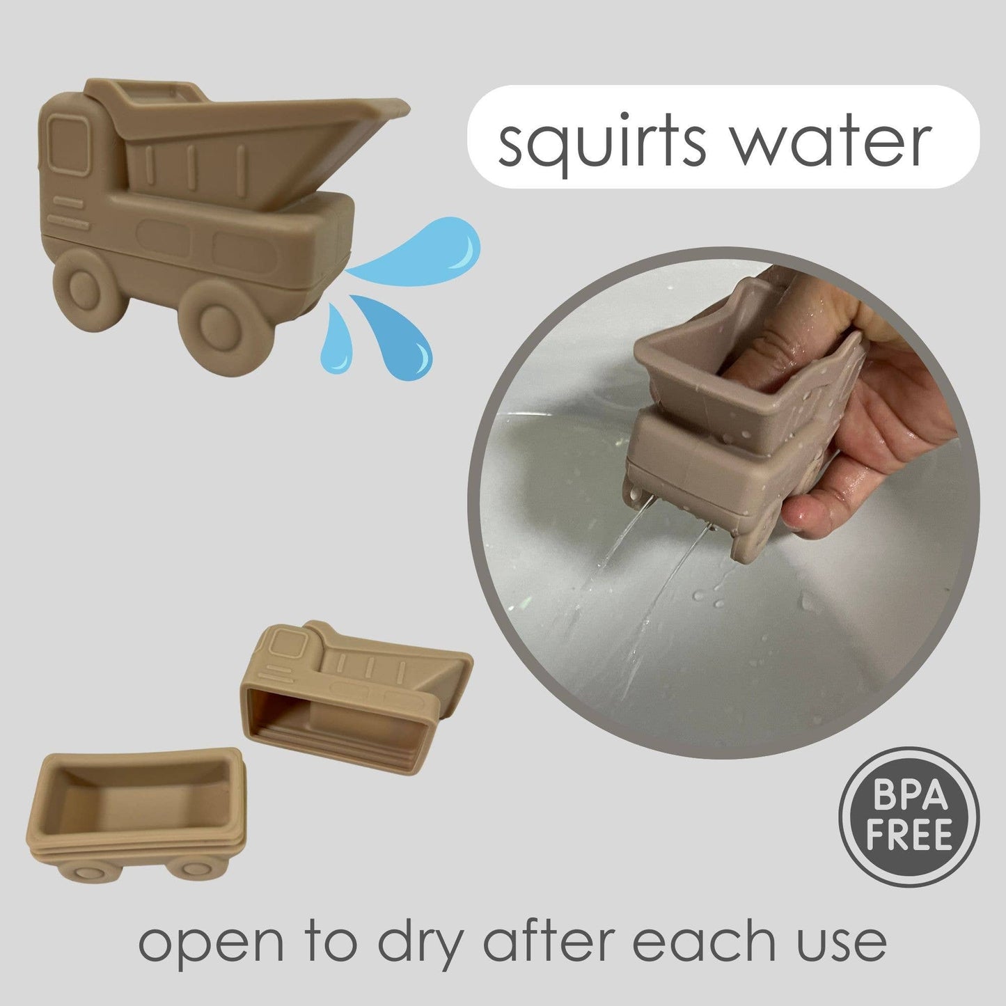 Squirt Water Bath Toy Set (Construction) Mold Free