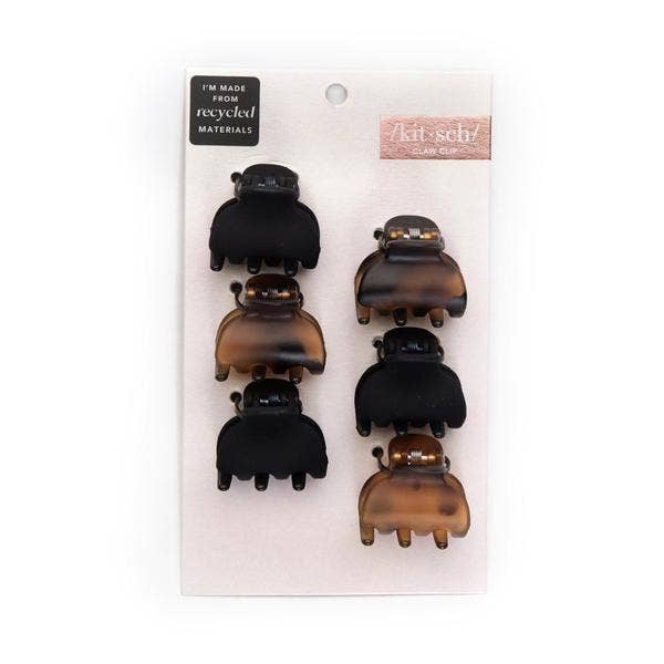 X-Small Clips 6pc - Black & Tort