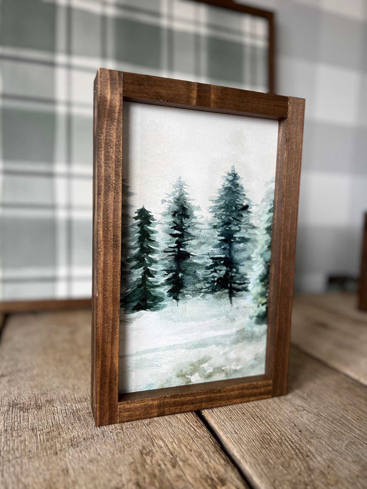 Evergreens Portrait | Winter Wood Sign, Christmas Decor