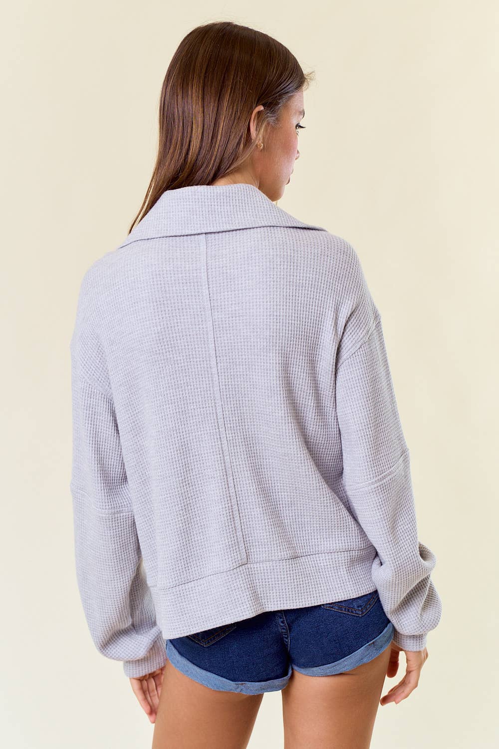 WAFFLE TEXTURED SWEATSHIRT