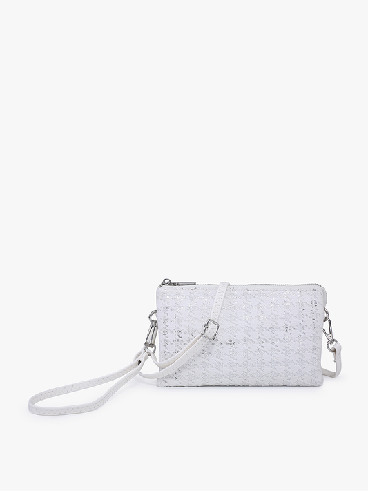 Riley Houndstooth 3 Compartment Crossbody/Wristlet