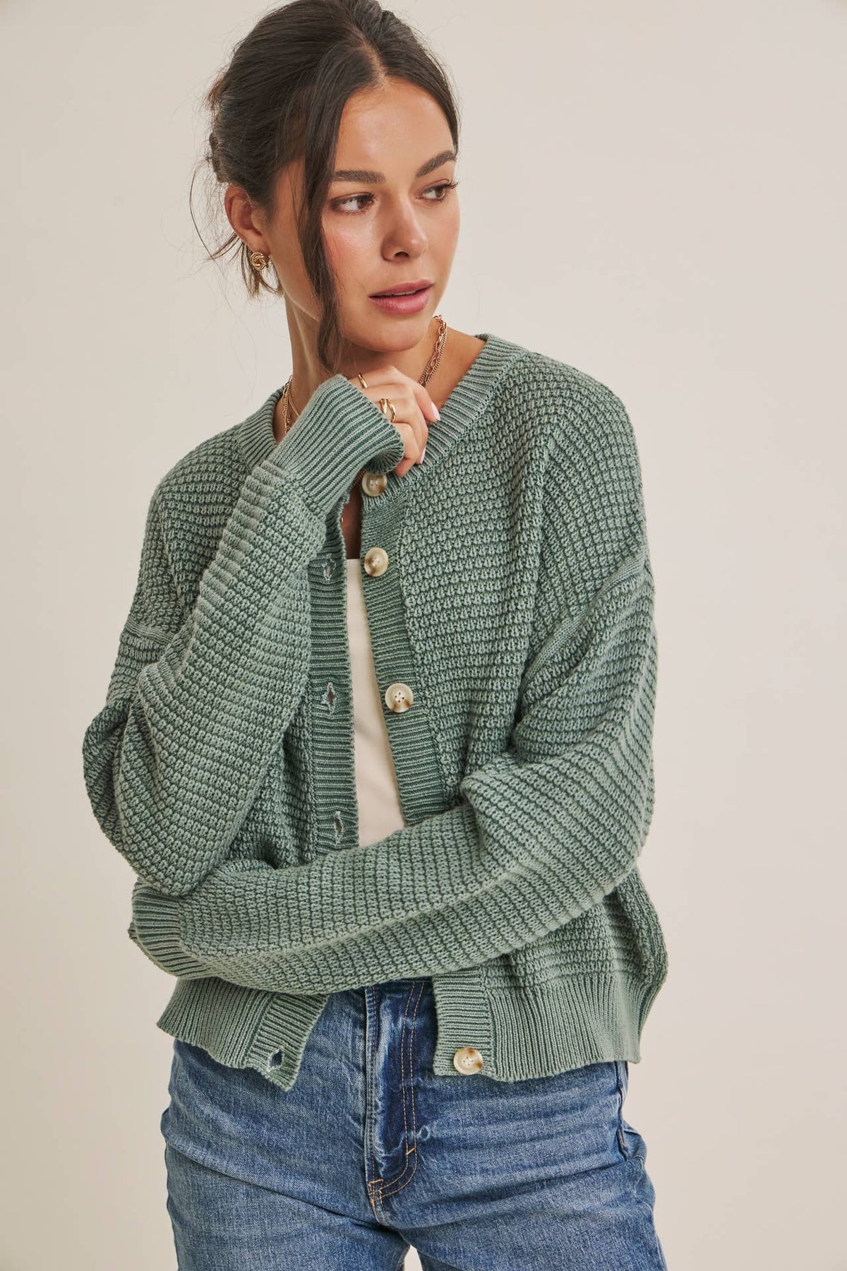 BUTTON-DOWN CARDIGAN