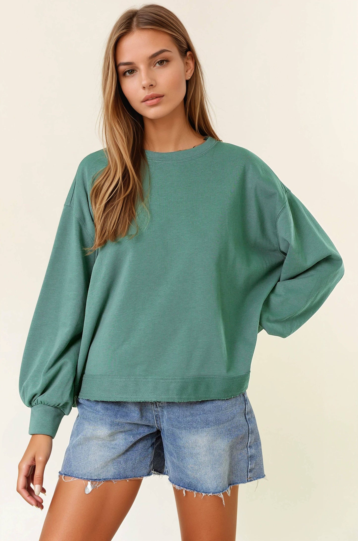 Puff Sleeve Over-Sized Sweatshirt