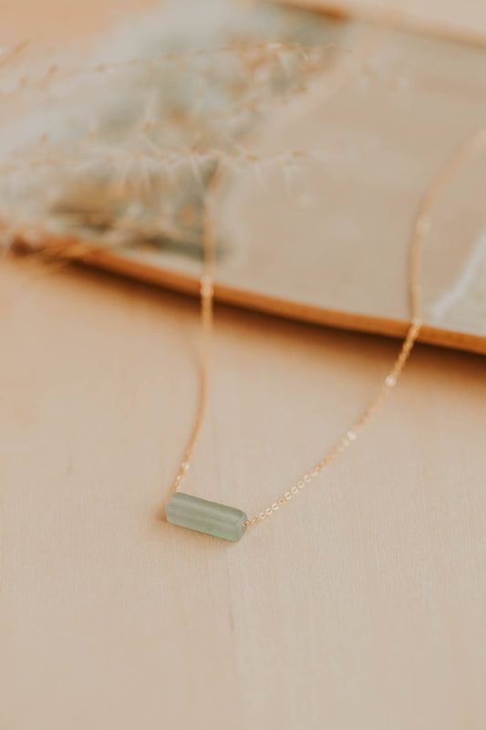 Seafoam Gemma Necklace | Sterling Silver