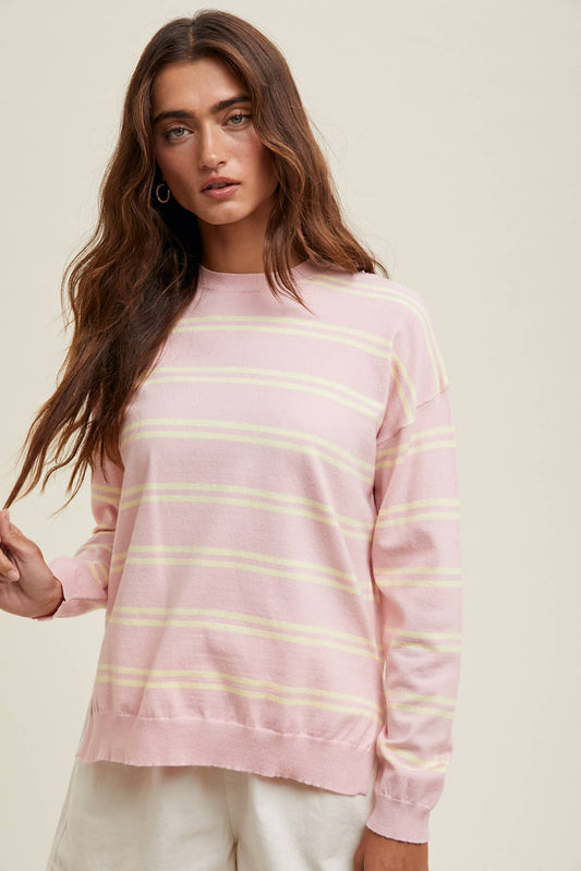 STRIPED LIGHTWEIGHT SWEATER / WL24-9757