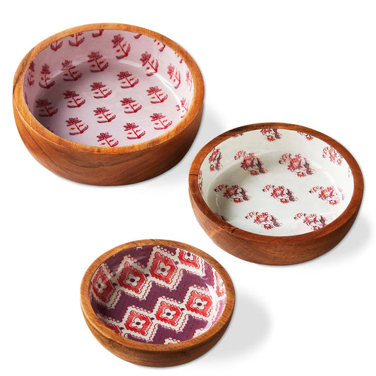 Tag Jasmine Wood & Enamel Bowl