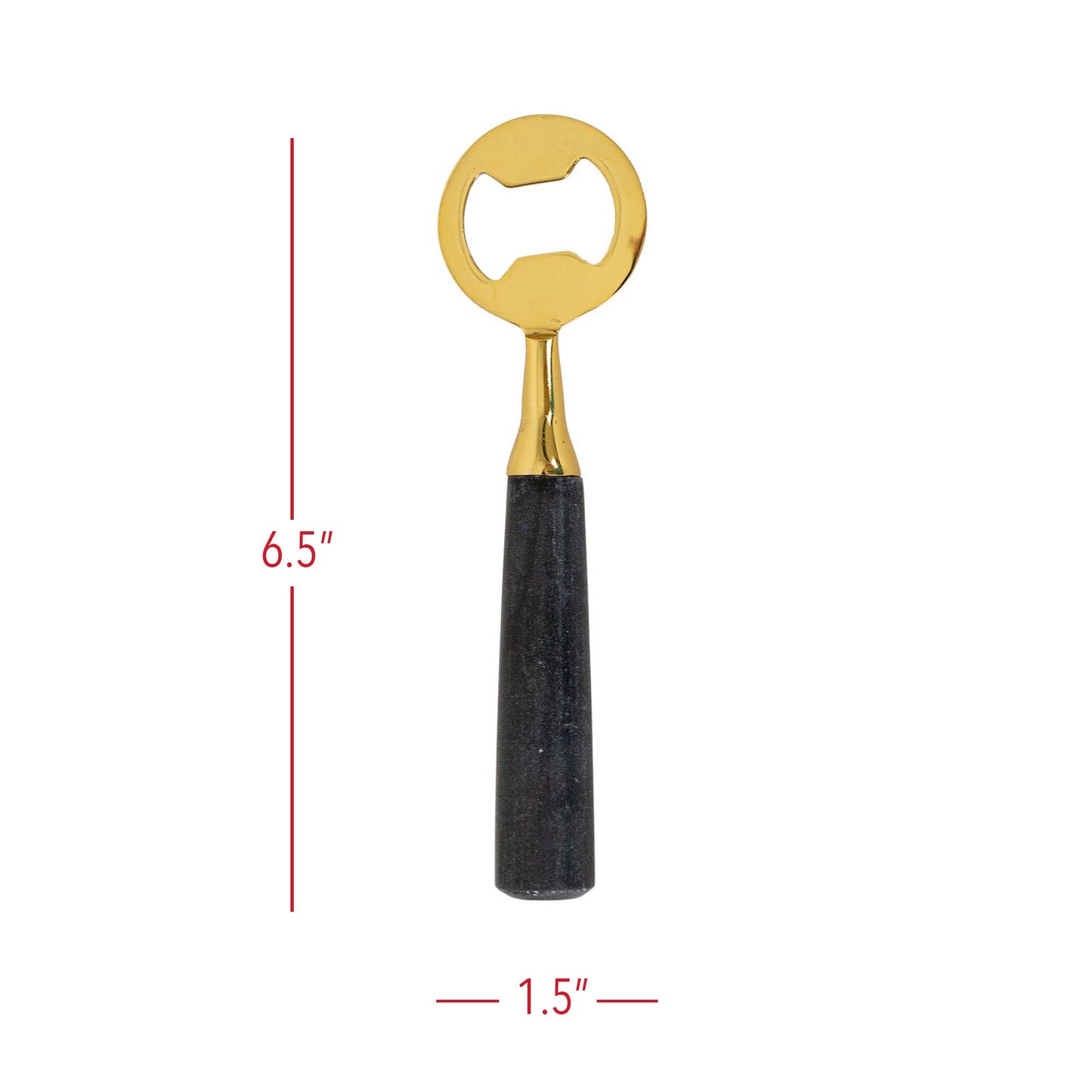 Black Marble & Metal Bottle Opener
