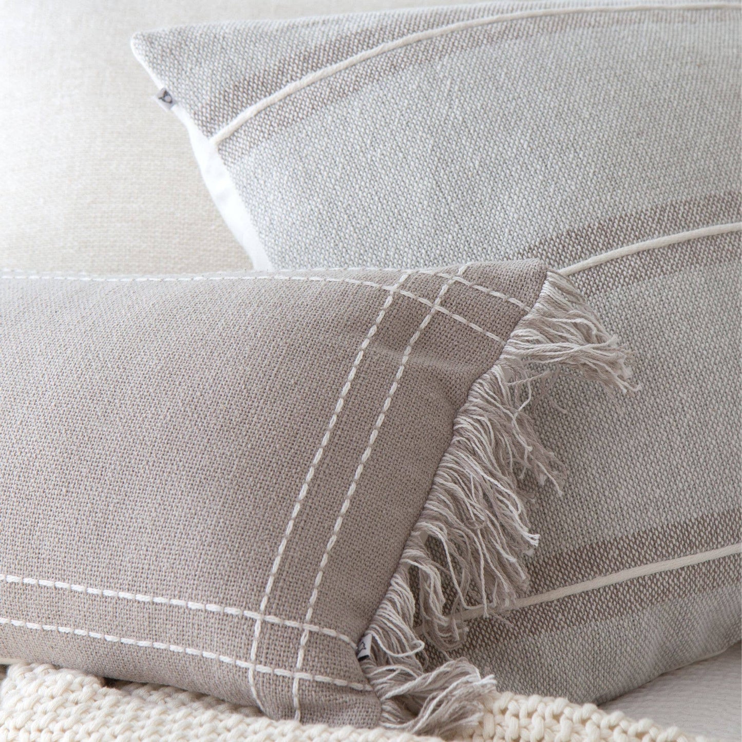 Striped Textured Pillow Cover