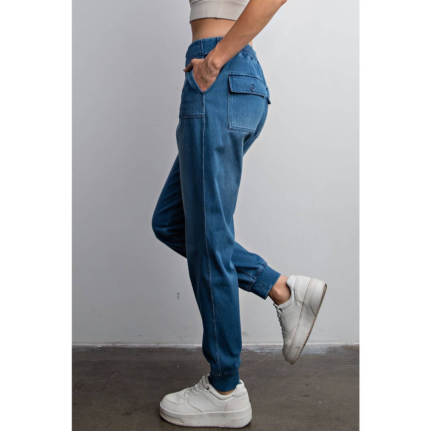 Cotton Stretch Denim Jogger Pants