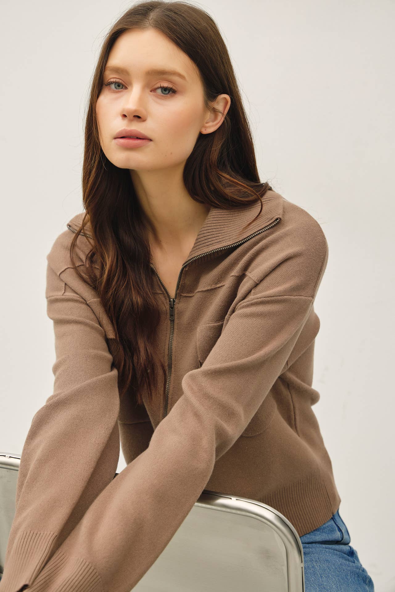 Zip Up Sweater Jacket