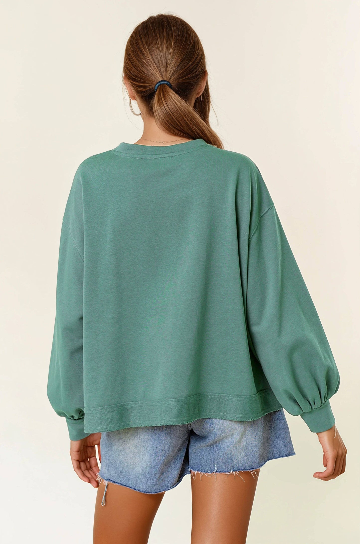 Puff Sleeve Over-Sized Sweatshirt