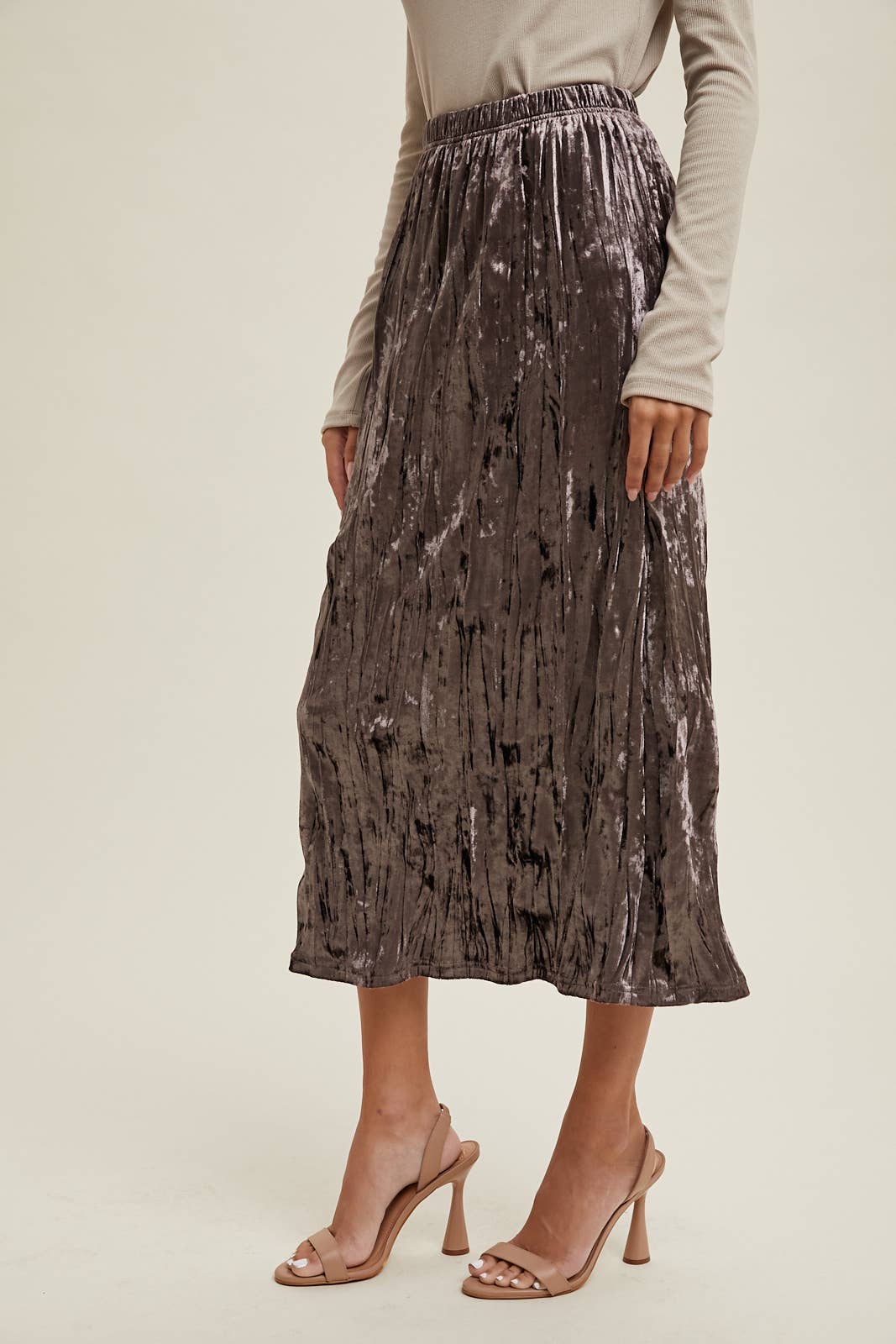 VELVET MIDI SKIRT