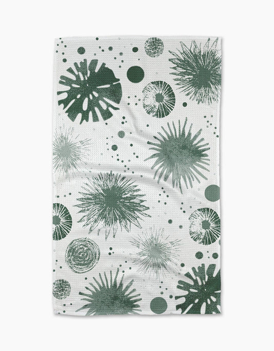 Bursting Skies Green Tea Towel