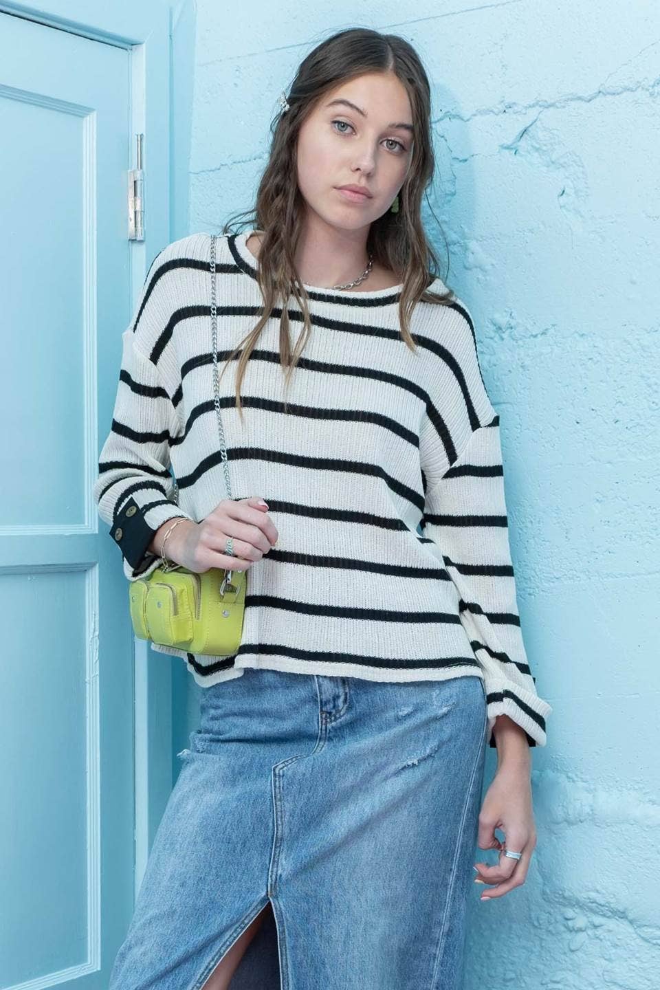 STRIPED KNIT TOP