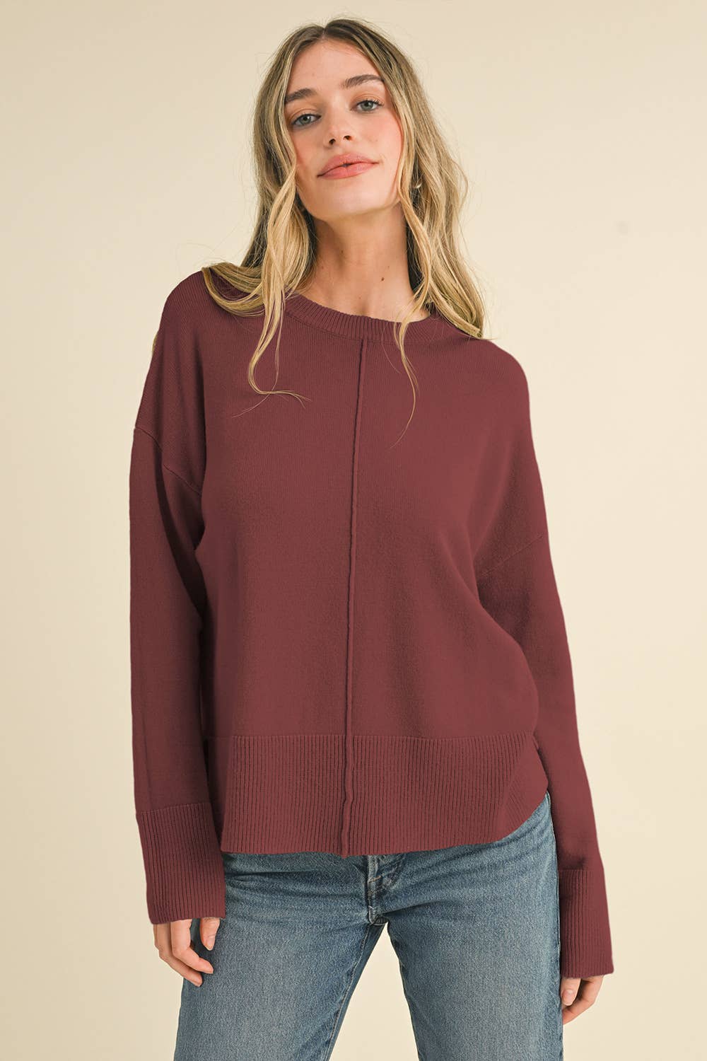 Round Neckline Basic Sweater