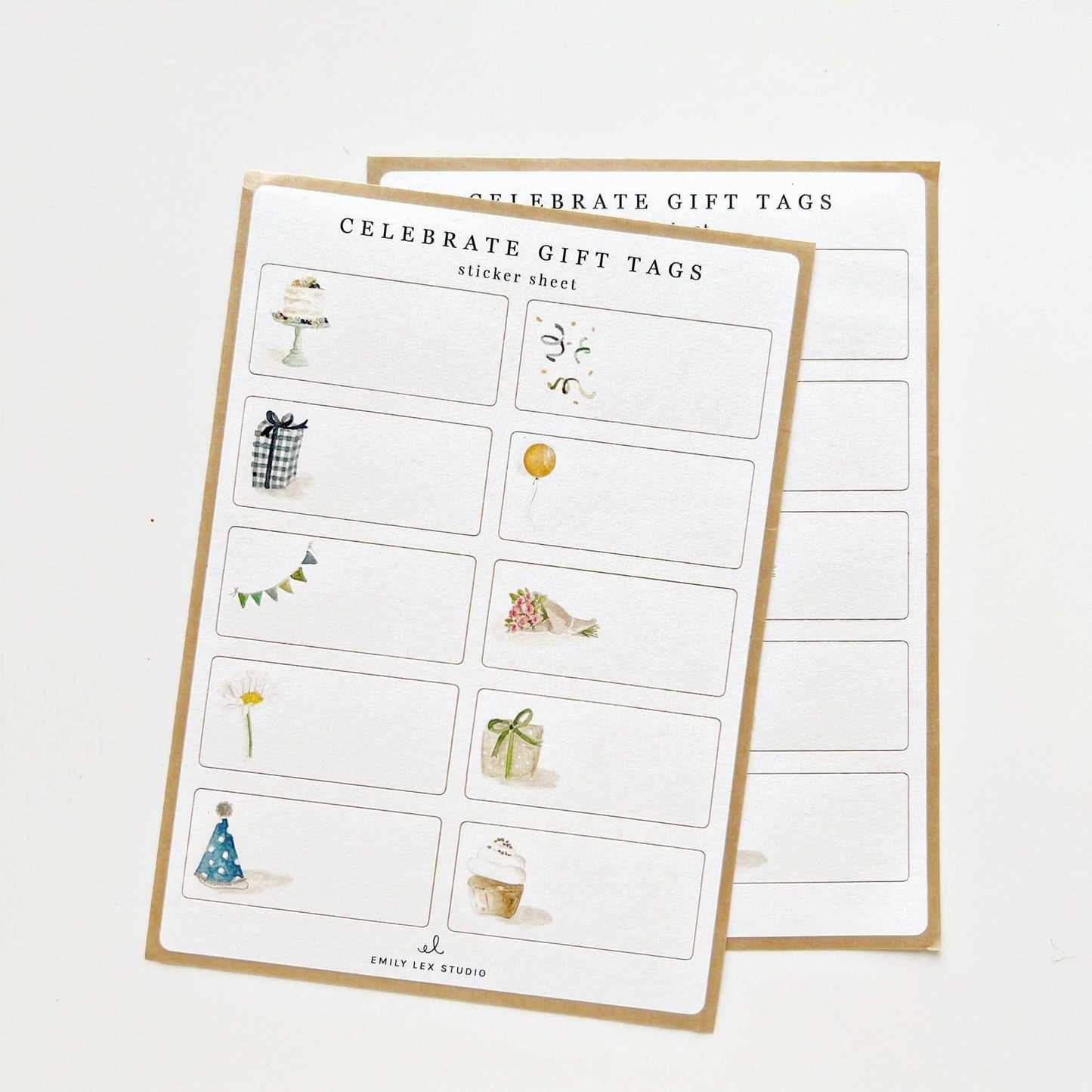 Celebrate gift tag label sticker sheets