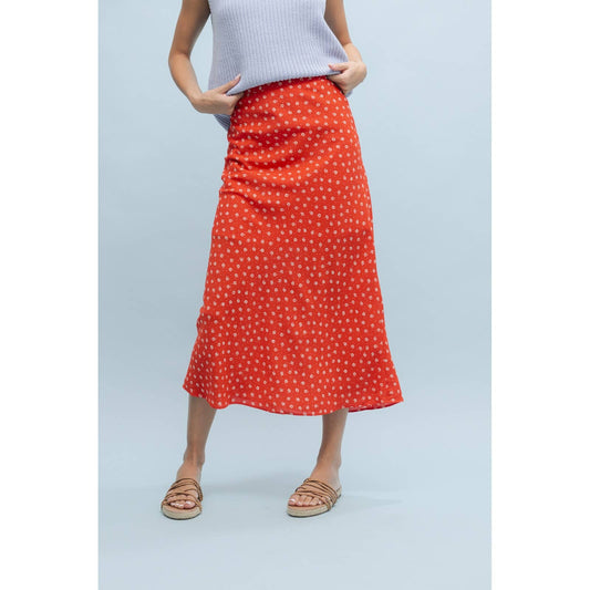 FLORAL PRINT MIDI SKIRT / WL24-9811