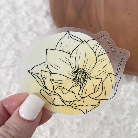 Ranunculus Abstract Watercolor - Botanical Clear Sticker