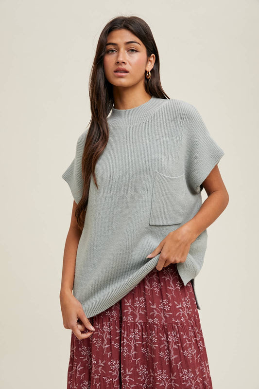 Mock Neck Sweater Vest