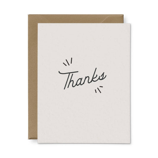 Thanks With Lines Greeting Card: Single