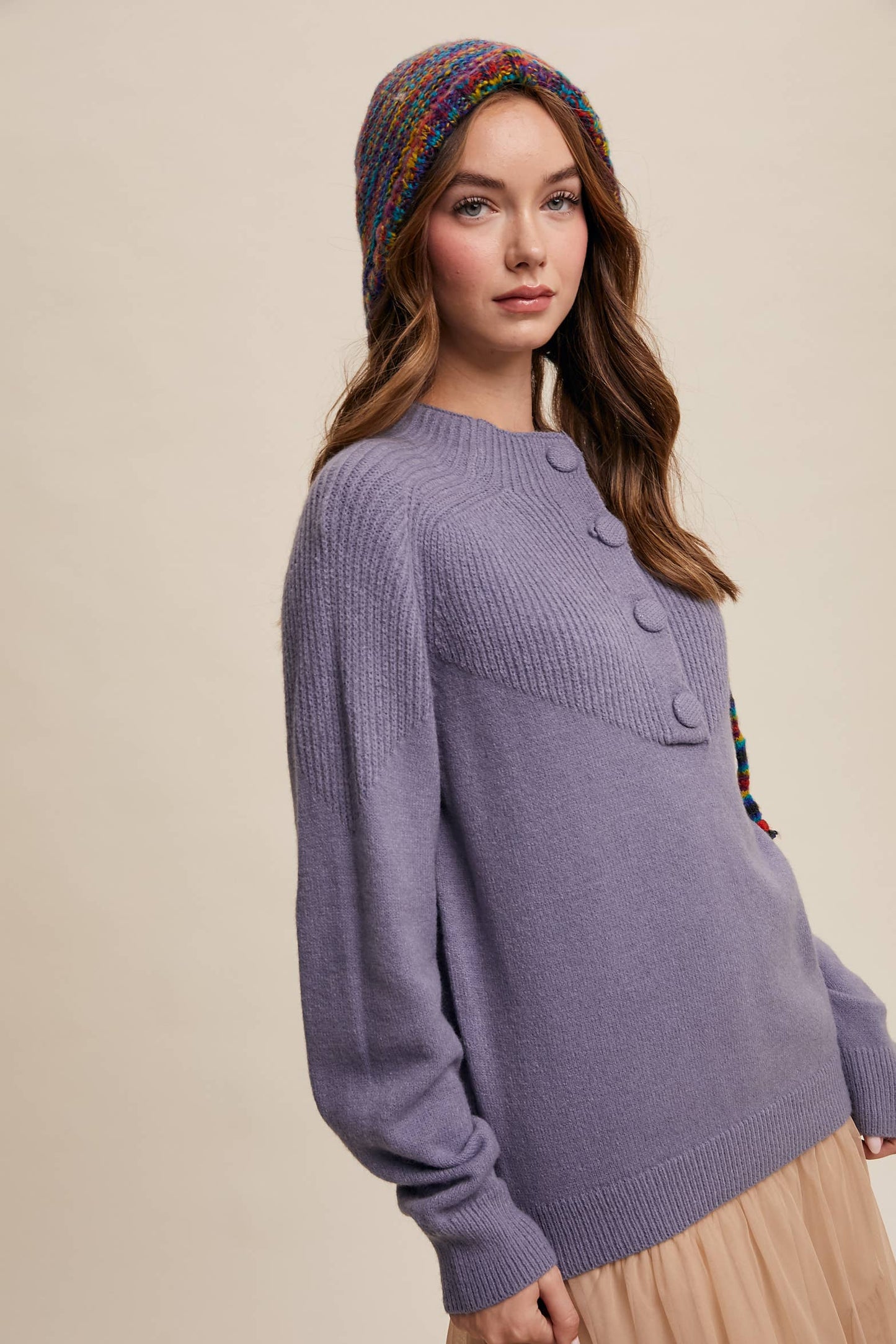 Button Detail Knit Sweater