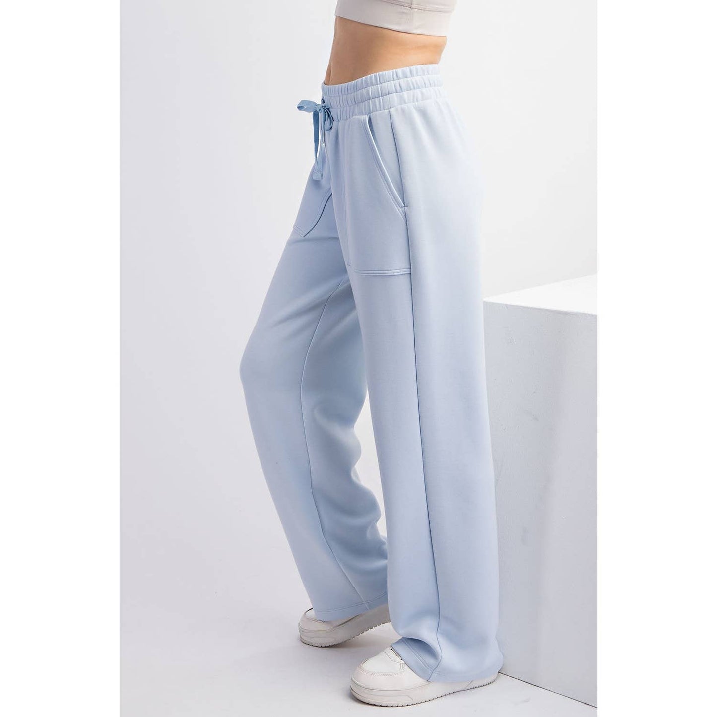 MODAL POLY SPAN STRAIGHT LOUNGE PANTS WITH POCKETS