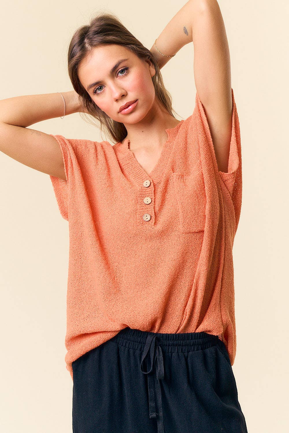 Henley Sweater Top