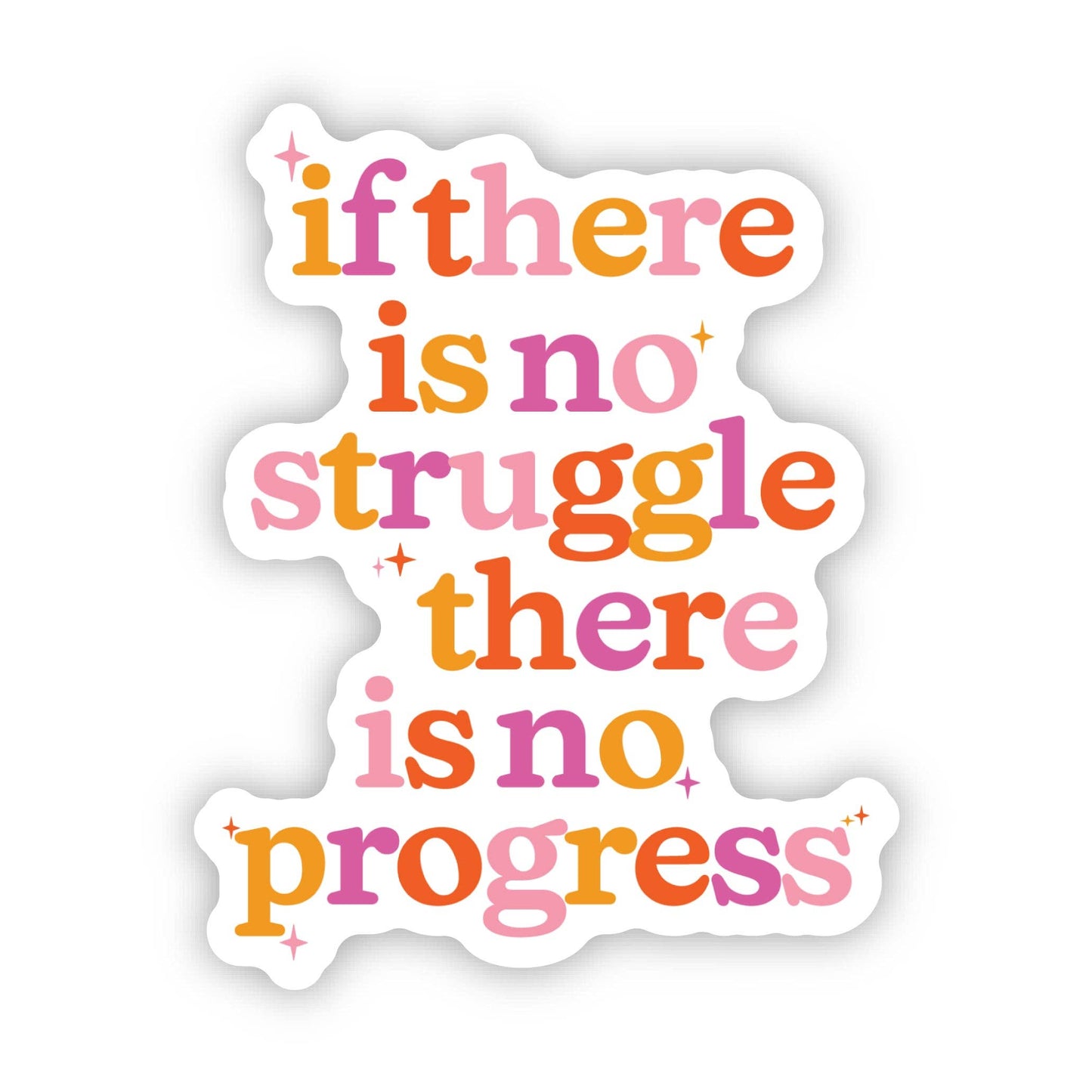 "If there is no struggle..." Inspirational Quote Sticker