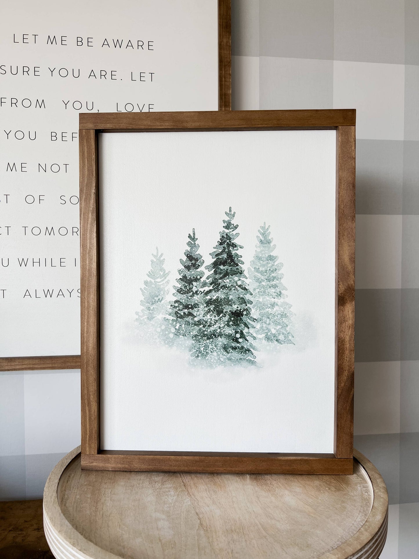 Winter Tree Watercolor | Christmas Wall Decor